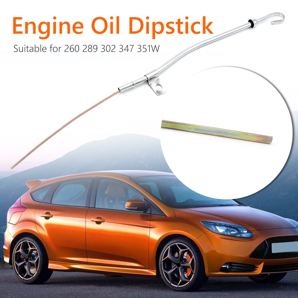 Chrome Steel Oil Dipstick w/ Tube for SBF 260 289 302 347 351W 1965-1987