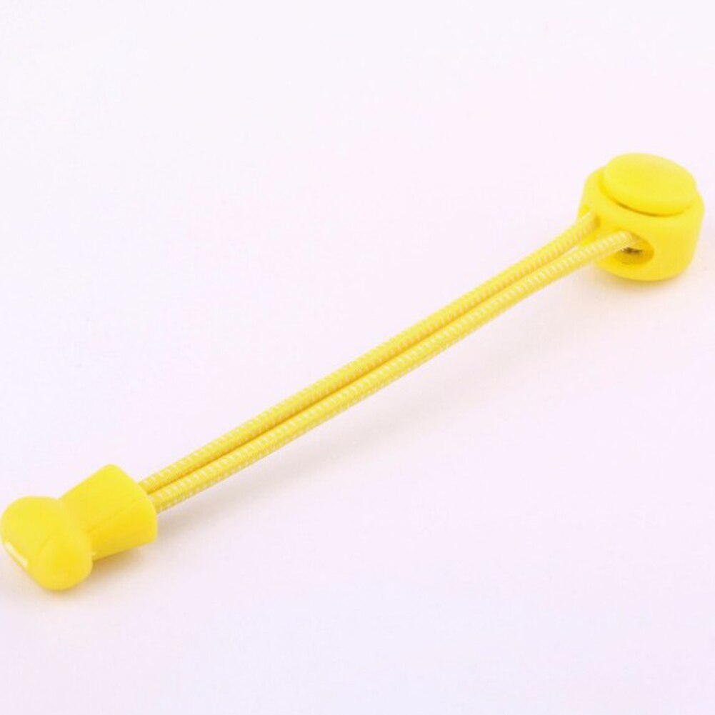 1pc 19 farger sneaker skolisser elastisk uten knyte sko lisser strekk låse sent lisser rask gummi rund skolisser: Gul