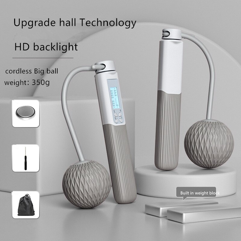 Cuerda de conteo inteligente para saltar, accesorio inalámbrico para gimnasio, Fitness, Crossfit, rodamiento de peso, fitness, aeróbico, quema de grasa: Starry grey04