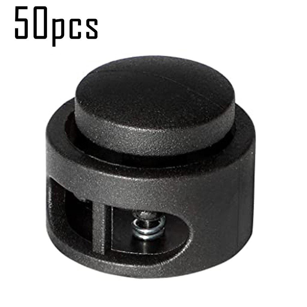 100pcs Round Cord Locks Sliding Spring Clasp Stop Toggle Stopper Round Ball Shape Luggage Lanyard Stopper String Cord Lock #35: N