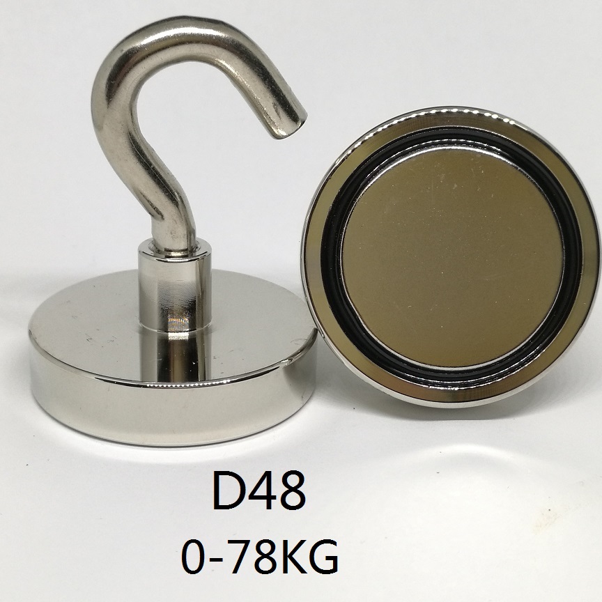 N42 magnetiska krokar stark neodym fiskemagnet hållare ndfeb grytmagnet krokar dia 16mm-60mm: Dia 48mm