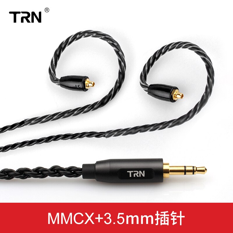Cabo de fone de ouvido mmcx banhado a prata, 3.5mm para 2pin 0.75mm 0.78mm, com microfone/sem microfone, cabo destacável: MMCX NO MIC