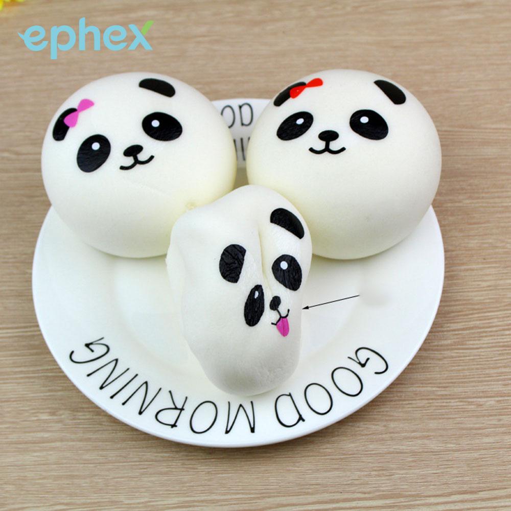 Ephex Weiß 7cm Party Favors Squishy Spielzeug Nette Panda Brot Charme Lustige Simulation Gurt Zubehör