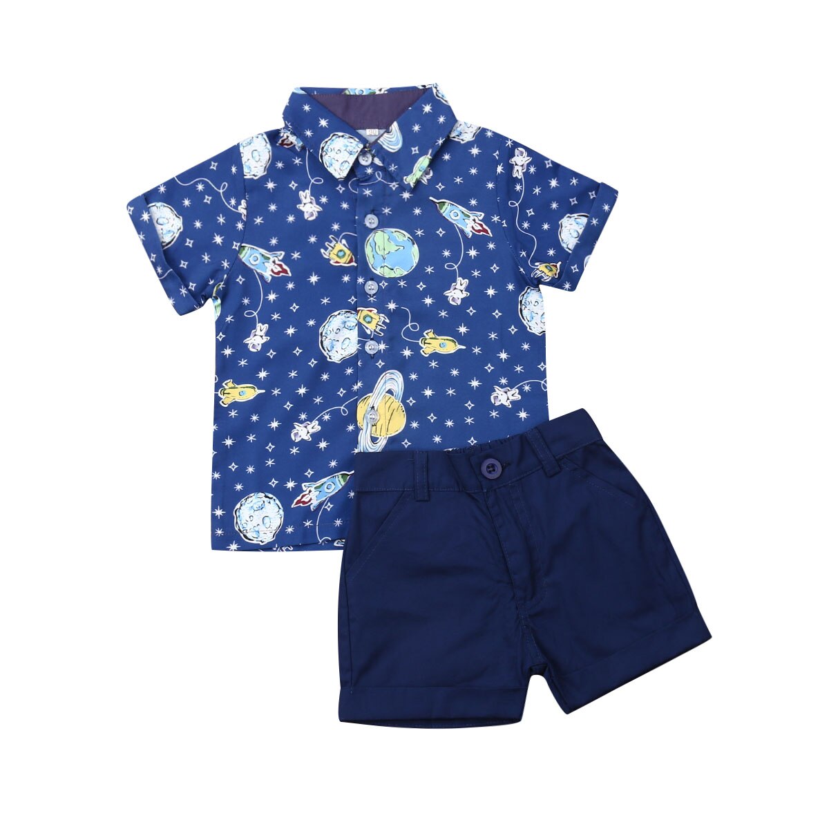 Citgeett-traje de caballero Formal para bebé, camisa de dibujos animados + Pantalones cortos, ropa de verano, conjuntos suaves: A / 3 años