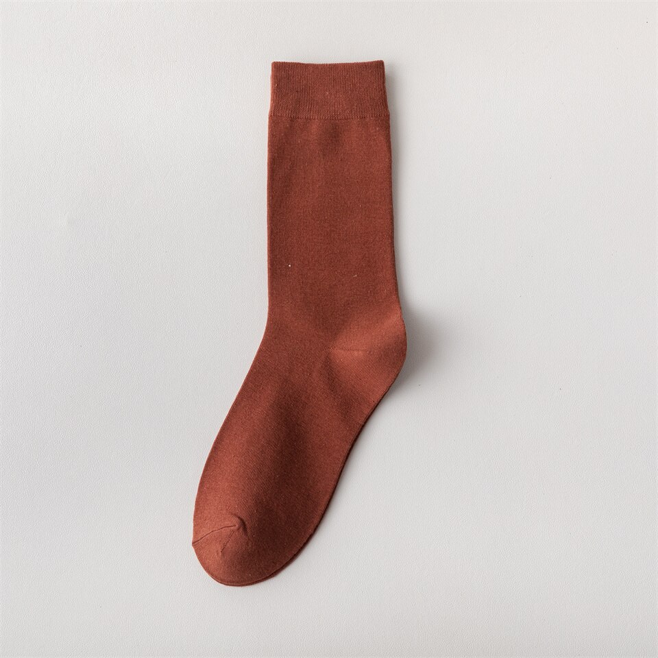 Calcetines largos de algodón puro para hombre, calcetín informal de negocios, desodorante, talla grande, 5 pares, Harajuku: A7