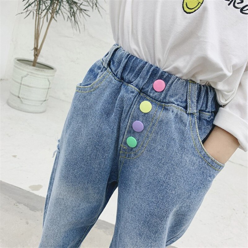 2-7T Jeans per ragazze Toddler Kid neonati vestiti primavera pantaloni larghi in Denim carino dolce moda Streetwear abbigliamento infantile