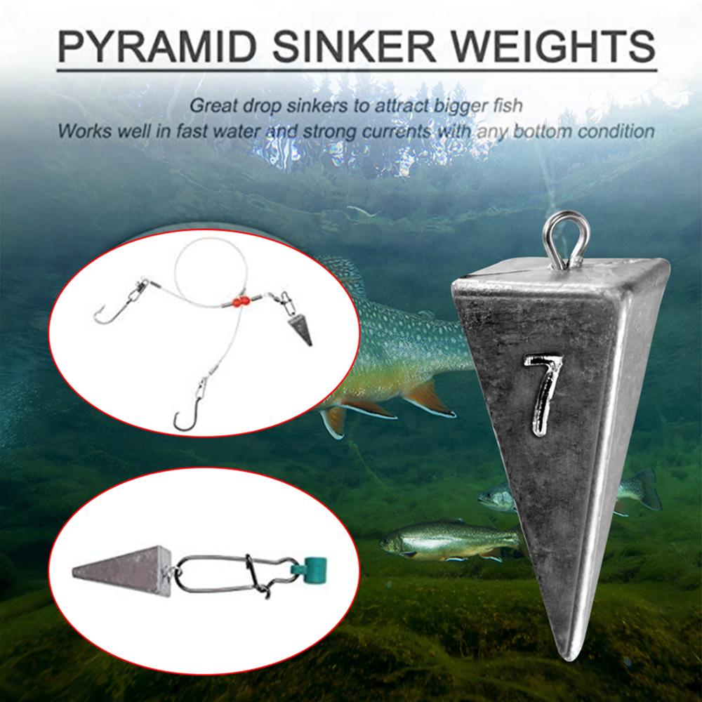 5Pcs Piramide Sinker Gewichten 1Oz 2Oz 3Oz 4Oz Vissen Lood Sinker Gewichten Voor Zoutwater Zoetwater visgerei Accessoires