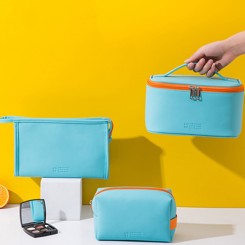 Reise Kosmetik tasche Frauen wasserdicht nette candy farben make-up taschen tragbare speicher Machen up Tasche Organizer