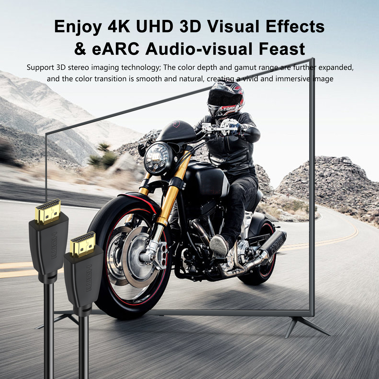 Høyhastighets 4k hdmi-kabel 18 gps 4k hdr 2160p 1080p 3d ethernet flettet hdmi-ledning, arc uhd hdmi-kabel kompatibel med bærbar pc
