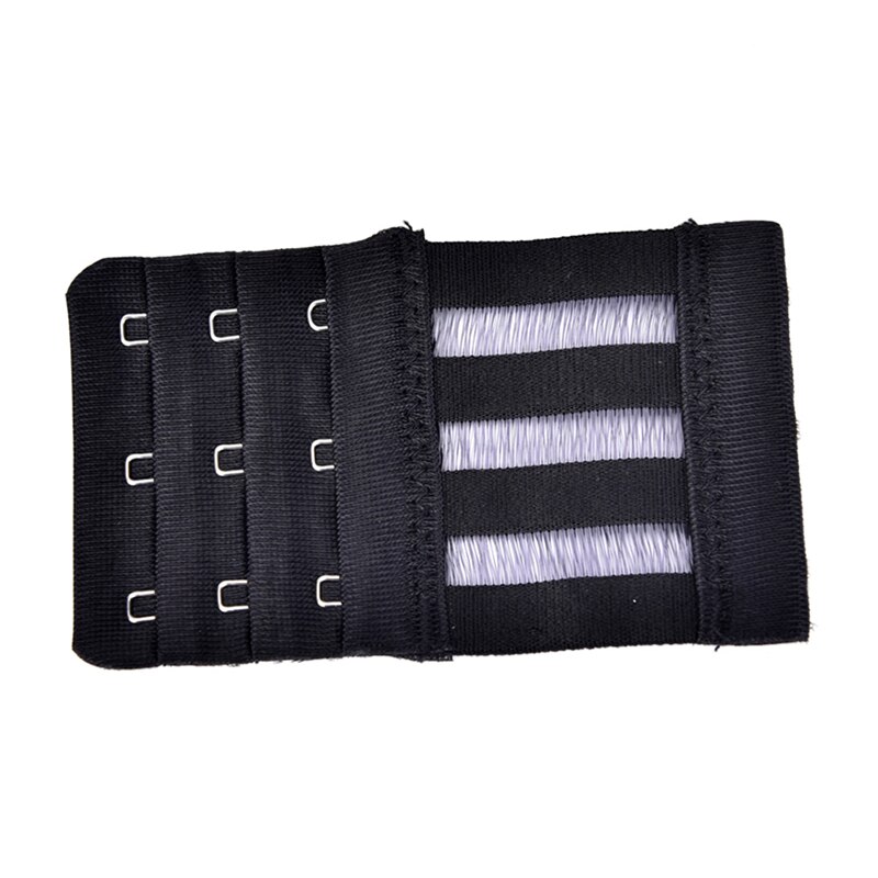3 Rows 3 Hooks Women Good Adjustable Bra Extender Strap Extension Buckle: Beige