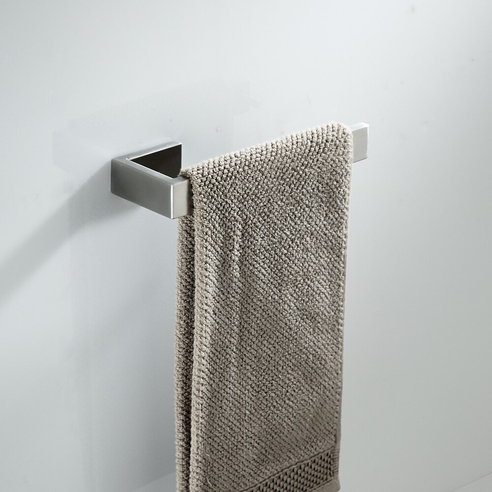 Set de accesorios para el baño de POIQIHY 304 SUS, ganchos cuadrados para batas, colgador de barra de toalla, soporte de papel higiénico de níquel cepillado con montaje en pared