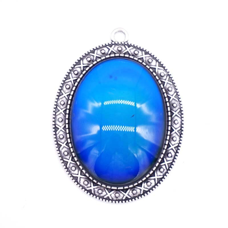 Unique! Newest Round Alloy Pendant Changing Color According To Temperature Mood Necklace Pendants: 2