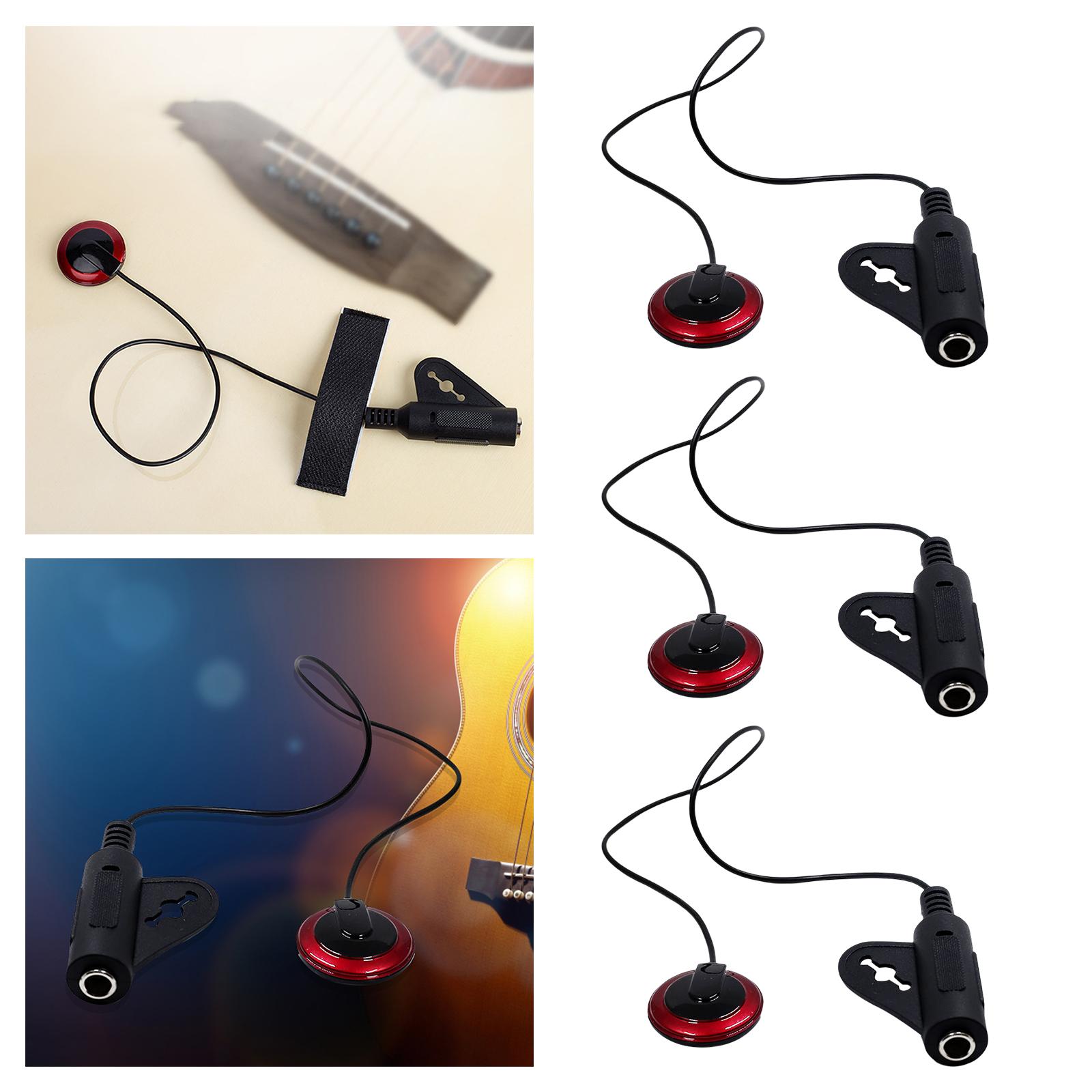 Acoustic Piezo Contact Microphone Pickup Transducer with Cable for Acoustic Guitar Ukulele Violin String Instruments