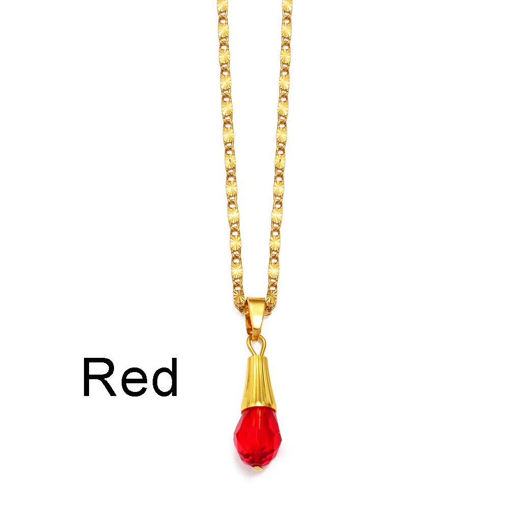 Anniyo Hawaiian Multiple Colour Ball Pendant Necklaces for Women Girls Crystal Jewelry Guam Micronesia Chuuk Pohnpei #256006: Red Ball / 45cm or 17.7 Inches