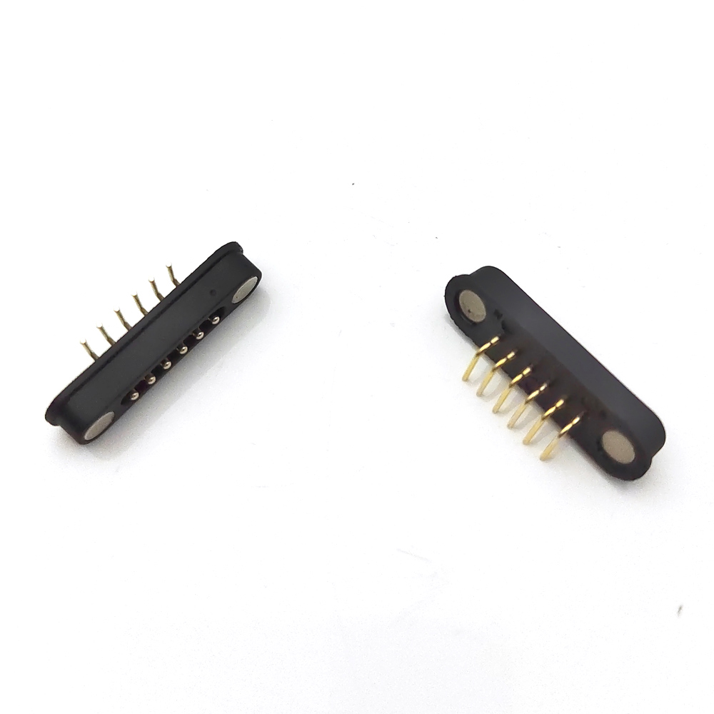 1set 6Pin Magnetic Pogo Pin Connector 6 Positions Pitch 2.2mm Spring Loaded Header Contact for Charge Data Transfer cable Probe