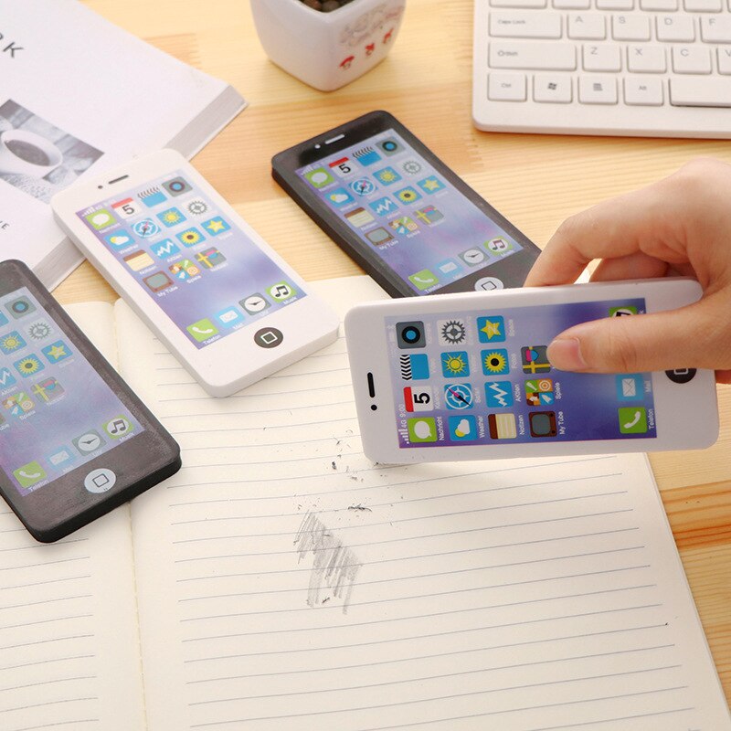 1 Pcs Mobile Phone Shape Eraser Rubber Student Pencil Eraser Big Gomas De Borrar Cute Stationery Kids Prizes