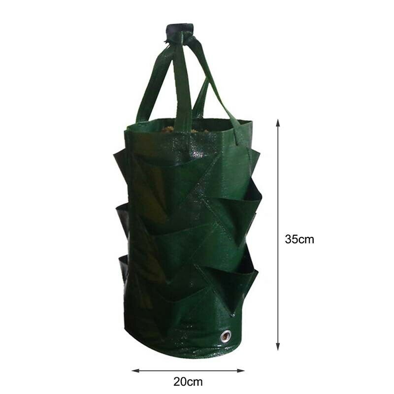 3 Gallon Groeiende Tas 8 Mond Aardbei Planten Bag Tuin Opknoping Planter Grow Bag Pouch Tomaat Bloem Kruid Tassen Tuinieren