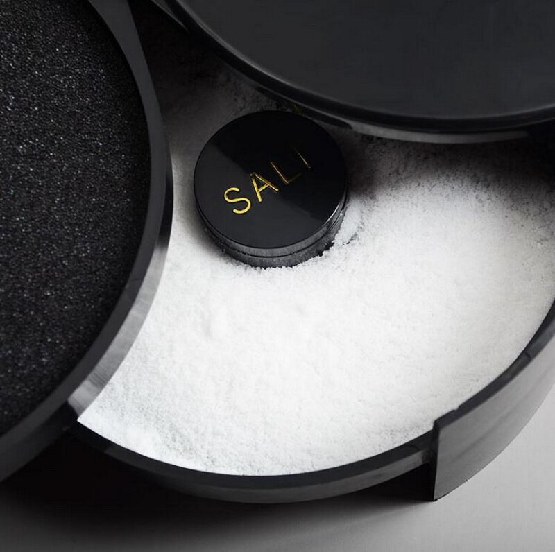 Cocktail salt boks bartender værktøj apparat sort tre lag vin kopholder krydderier sukker drink kopholder