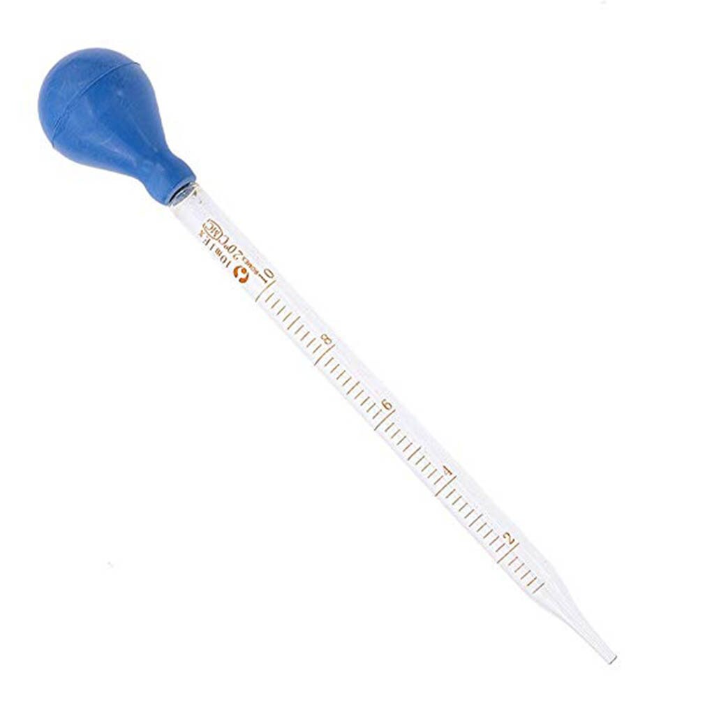 10Ml Glas Schaal Lijn Druppelaar Pipet Lab Dropper Dropping Pipet Blauw Rubberen Hoofd Pipetten