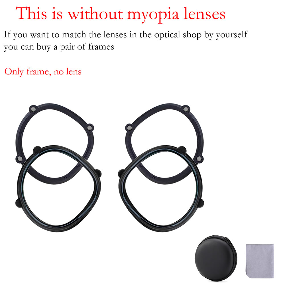 For Oculus Quest 2 Quest 3S Myopia Lens Magnetic Eyeglass Anti Blue Light Glasses Disassemble Protection VR Prescription Lenses: grayish purple