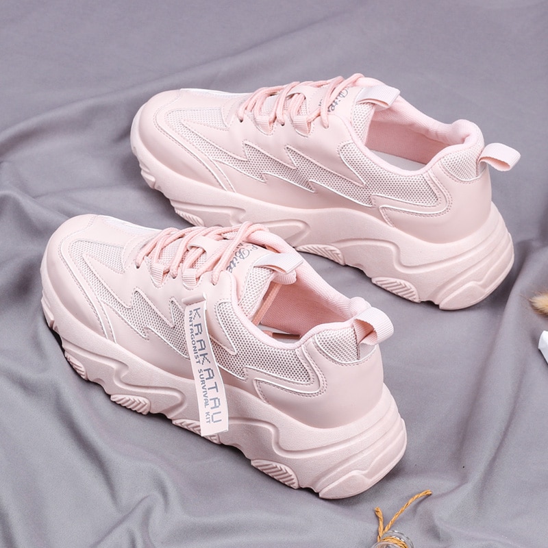 Sneakers skor snörning tenis designers dam skor våren kvinnor fritidsskor chunky vita skor kvinna chaussures femme