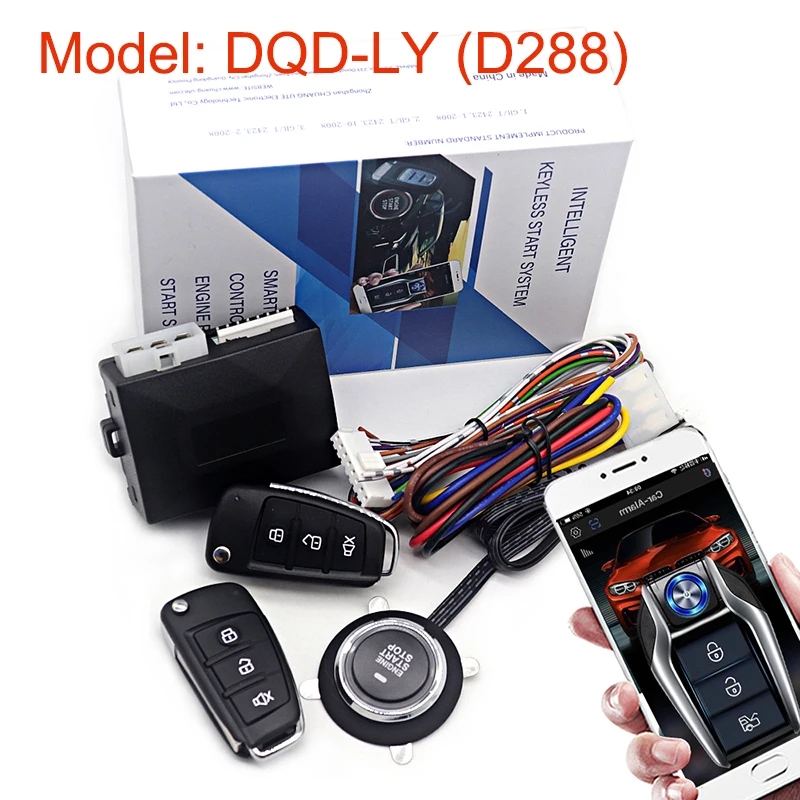 Carro Universal Sistema De Alarme, Auto Start Stop Sistema, Controle Remoto, Ignição Do Motor, Kit Autostart, Keyless Push, Acessórios Do Carro: Vermelho