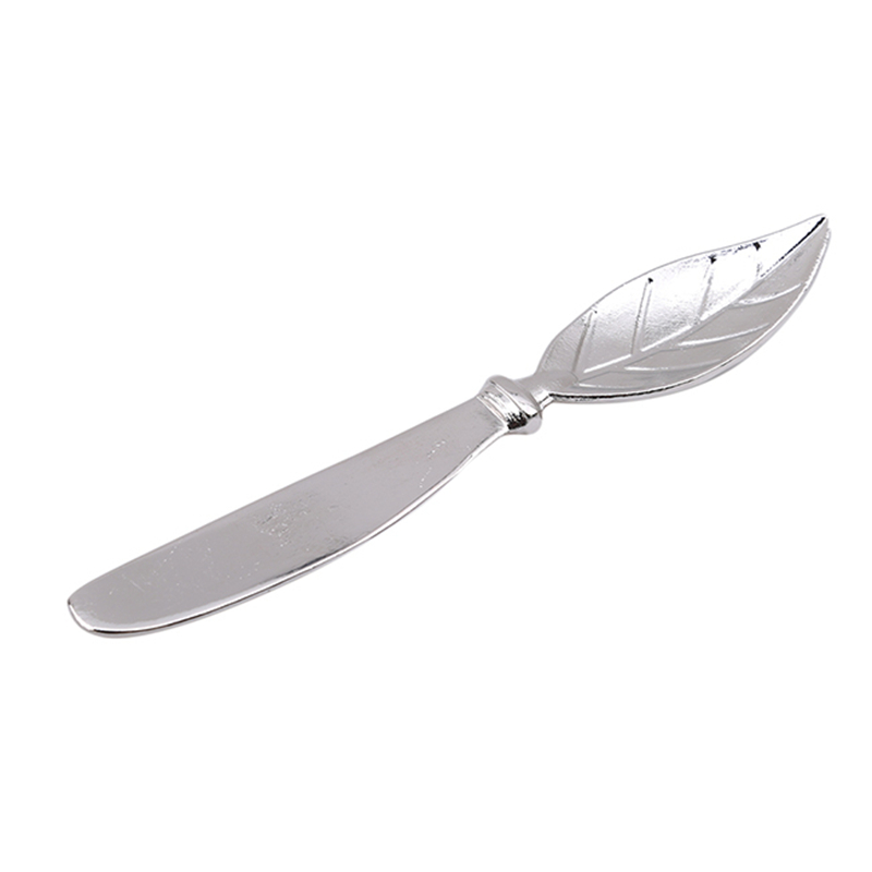 Leaf Shape Bread Handle Master Butter Tool Spreader Silver Plate Vintage Stainless Steel Silverware Metal