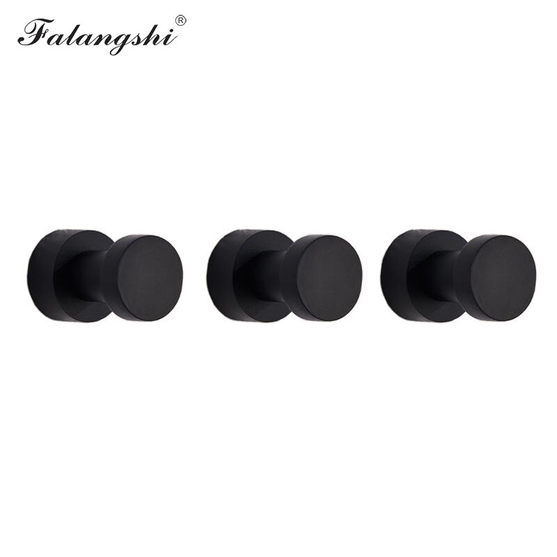 Wieszaki mosiężne wieszak na ubrania gospodarstwa domowego mała dekoracja Rustproof wieszak na ręcznik wieszak na płaszcze wieszak na klucze akcesoria łazienkowe WB8123: 3pcs Black