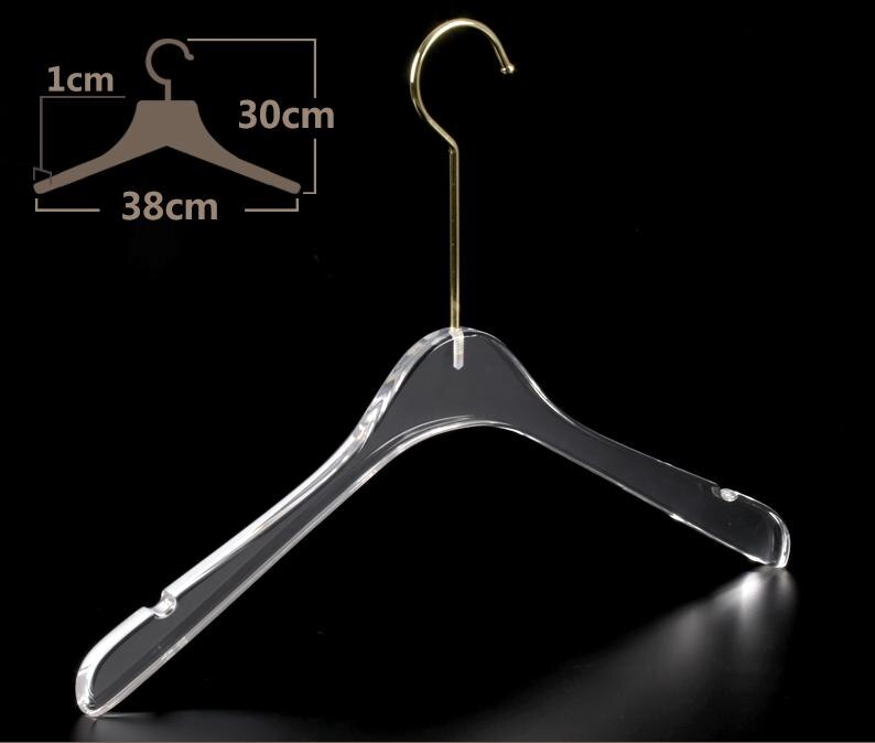Acrylic Transparent Hanger Clothing Display Rack Store Adult Hanger Pants Rack Clip Crystal Seamless Suit Coat Clothing Hanger: 1