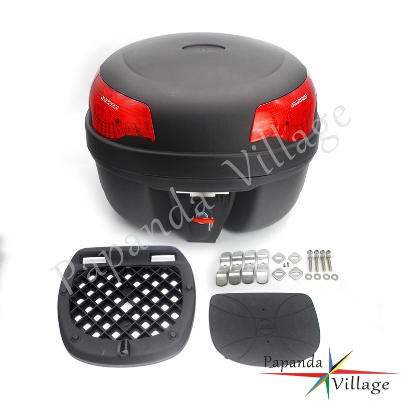 Motorcycle 28L Tail Box Luggage Trunk Top Case w/ Standard Rack Universal For Harley Yamaha Kawasaki Honda KTM Storage Tools Box