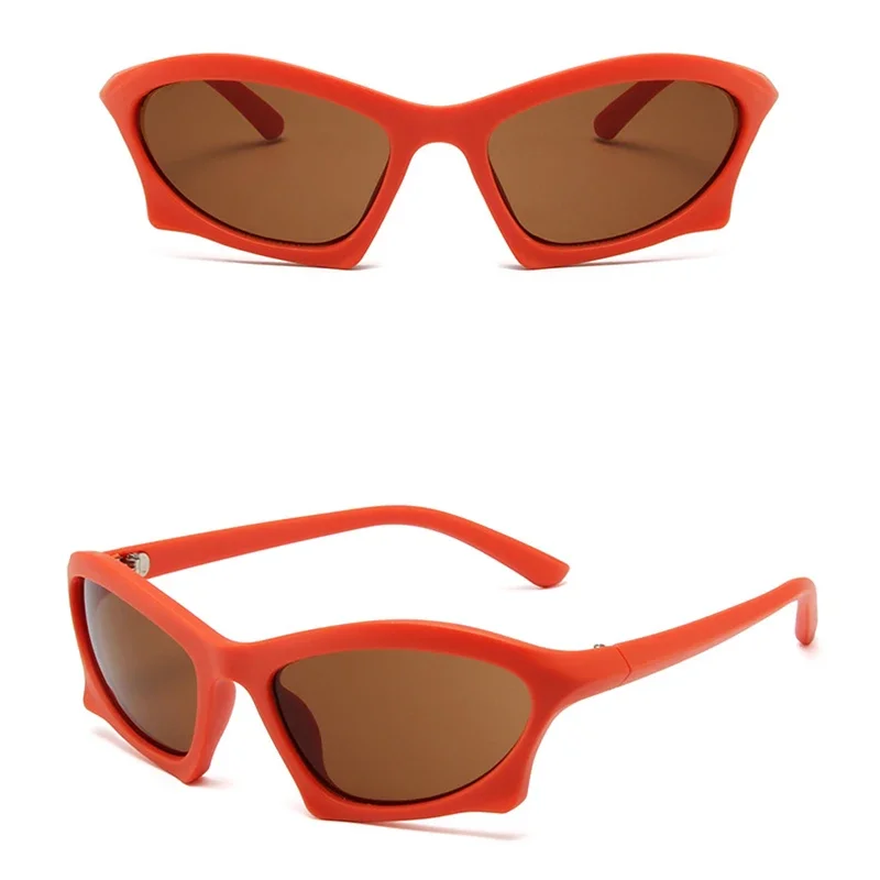 Populaire Vrouwen Mannen Punk Zonnebril Unieke Sport Zonnebril Unisex UV400 Goggle Shades Spiegel Kleurrijke Y2k Brillen Gafas De Sol: blauw-Grijs
