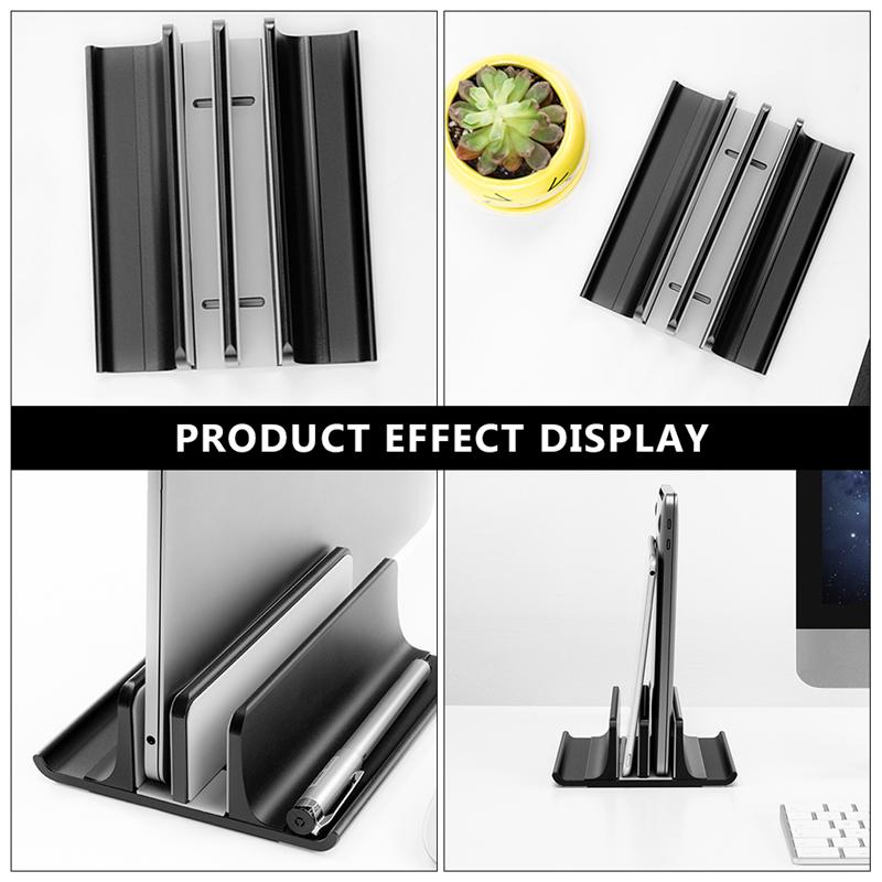 Vertical Adjustable Laptop Stand Aluminium Alloy Notebook Mount Base Erected Space-saving Holder for MacBook Pro/Air PC