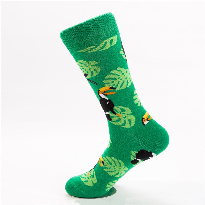 Moda Socmark Happy Socks Men/Women Casual Funny Long Sock Panda Animal Pattern Cotton Skateboard Socks: 52038