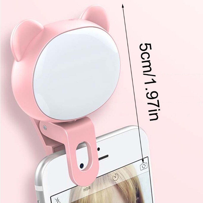 Mini Portable Clip-on Selfie Flash LED Mobile Phone Selfie Light for Night Q6PA