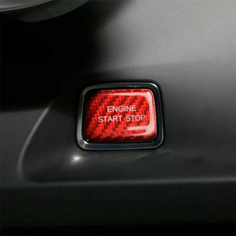 Carbon Fiber Engine Ignition Start Stop Push Button Cover Trim Sticker for Chevrolet Chevy Camaro