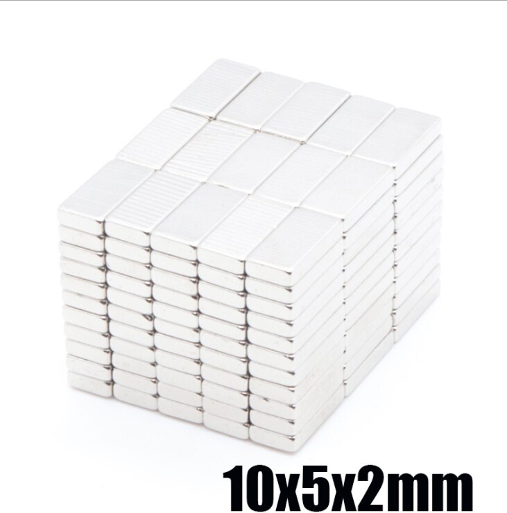 100 ~ 1000 Stuks 10X5X2Mm Cuboid Block N35 Magneten 10x5x2Neodymium Magneet 10X5X2 Permanente Ndfeb Sterke Magnetic10x5x2mm