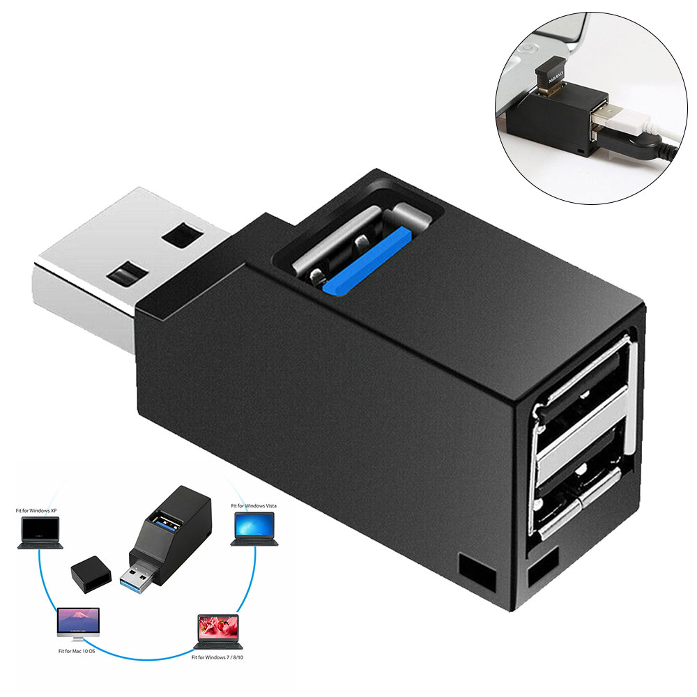 Usb 3.0 Hi-Speed 4 Port Hub Splitter Adapter Voor Pc Computer Usb Hub 2.0 4 Poorten voor Pc Notebook Laptop Zwart