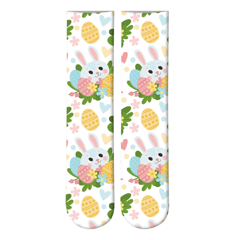 3D easter Print Socks Unisex Crew Long Socks Soft Casual Cute Cotton Socks Children rabbit egg girl sock