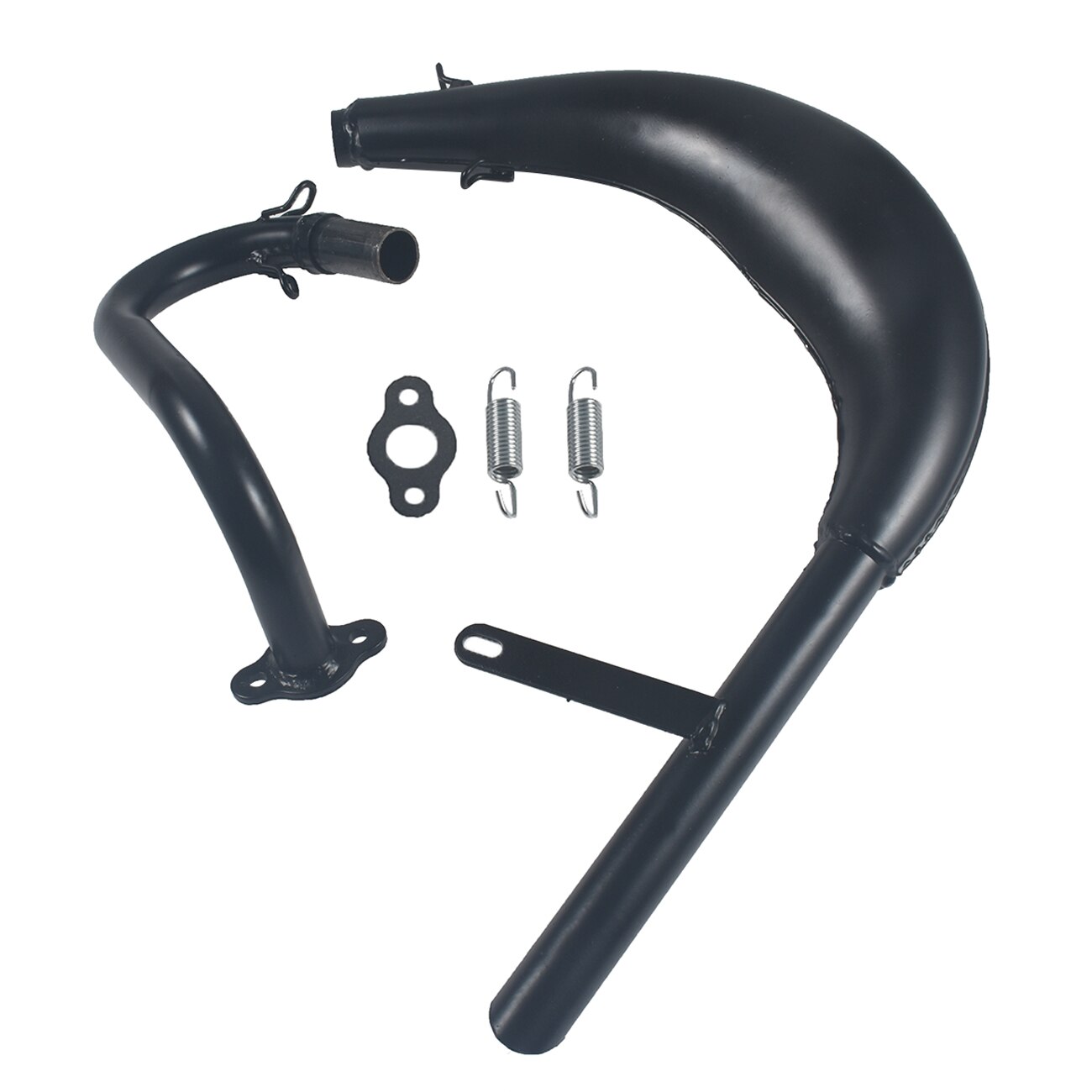 Pipe Exhaust Muffler Black Fit 50 80cc 2 Stroke Bike Gas Engine Curved Exhaust Pipe Motor Bicycle Parts