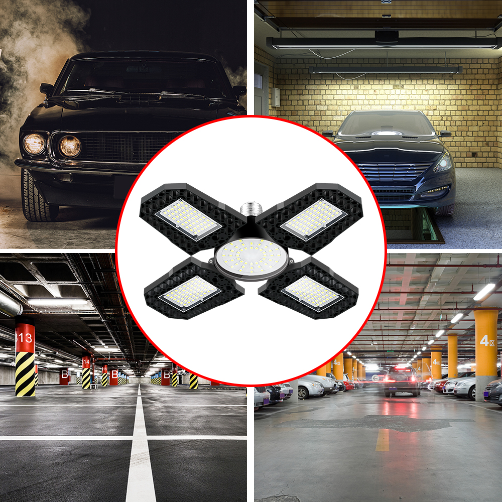 200w led-garagepærer  e27 foldbar deformationslampe  e26 hjemmelager/værksted/kælderbelysning kold/varm hvid 100w 150w