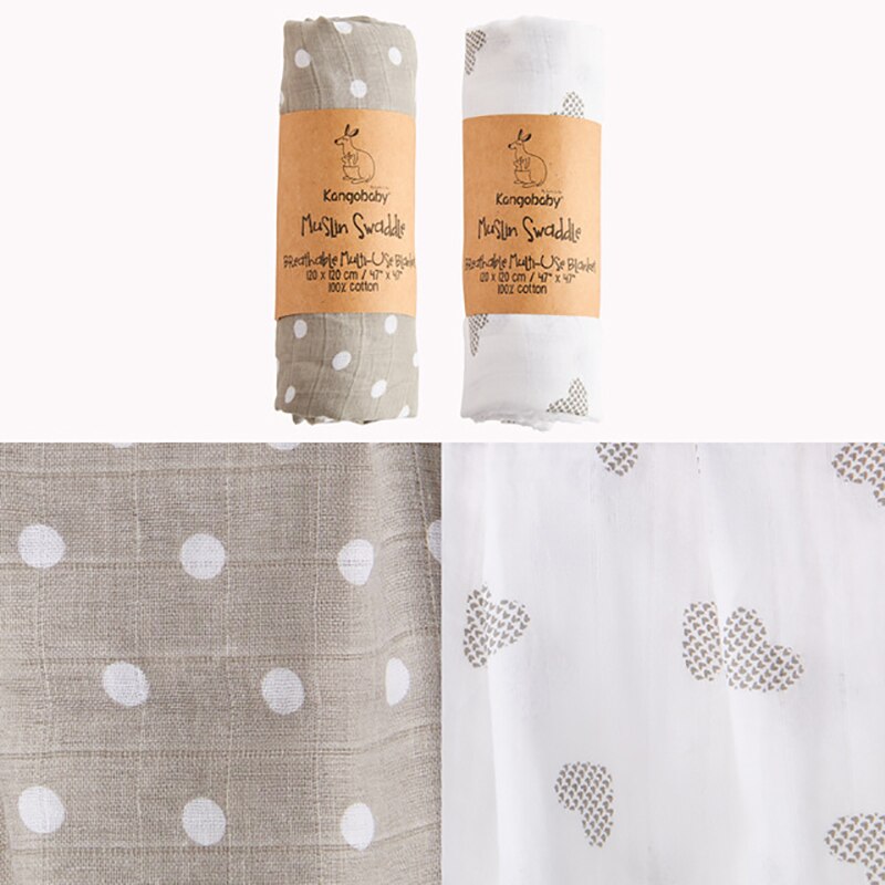 2 Stuks/pakket Mousseline 100% Katoen Baby Dekens Fotografie Accessoires Zachte Pasgeboren Baby Inbakeren Baby Wrap: Blankets S10S12