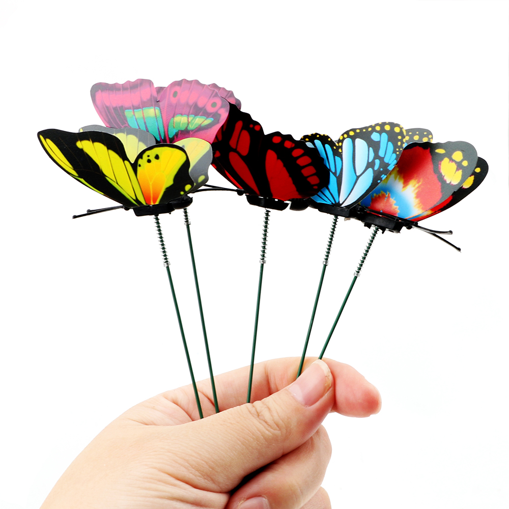 5 Pcs/Bunch Colorful Butterfly Stakes Butterfly Flower Pots Decoration Home improvement With Pile Garden Supplies Outdoor Decor