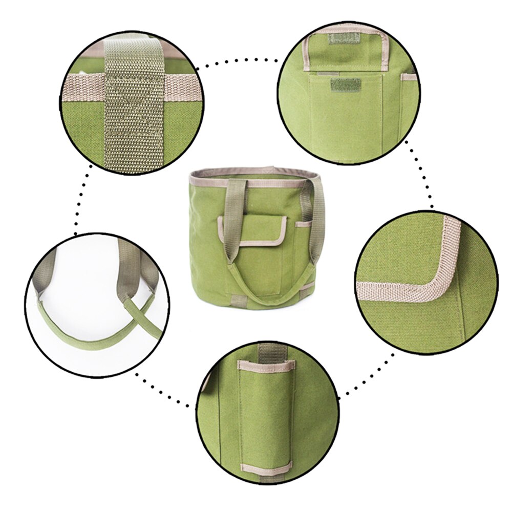 Eimer Werkzeug Wasserdichte Leinwand Organizer Tasche Multi-Tasche Garten Halfter Lagerung Leinwand Beutel Grün Garten Werkzeug Tasche