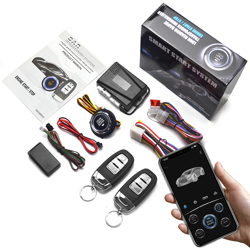 Kit de arranque remoto Universal para coche, 12V, Control de teléfono, aplicación Bluetooth Android IOS, sistema de arranque sin llave, sistema de alarma para coche