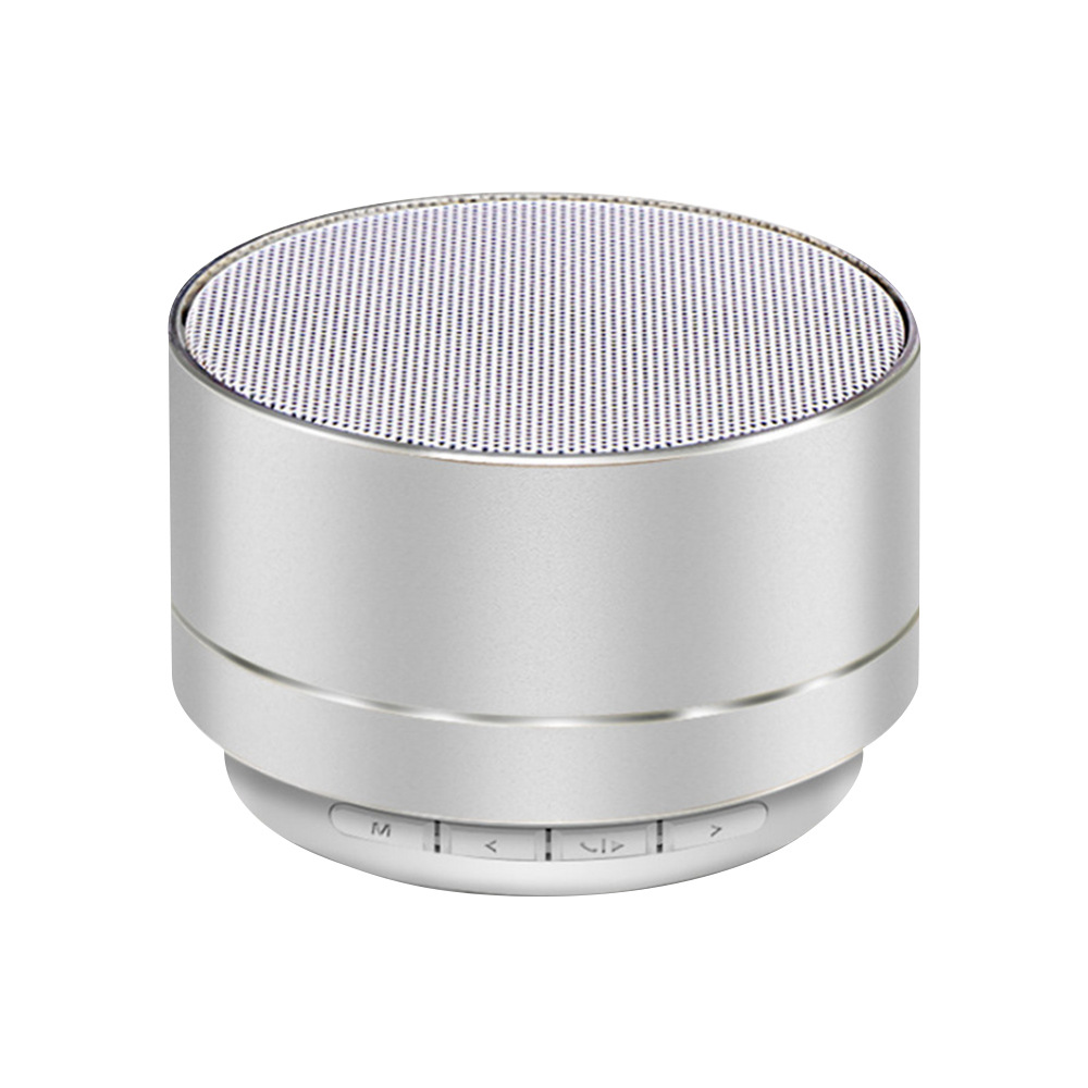 Altavoz de Metal A10 con Bluetooth, inalámbrico, portátil, Audio para coche, deslumbrante grieta, luces LED, Subwoofer, compatible con tarjeta TF, carga USB para PC: Plata