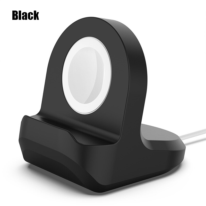 Charge Stand Holder Station for iWatch Series 1/2/3/4 Apple Watch Charging Dock Charging Cable for iWatch Portable: black