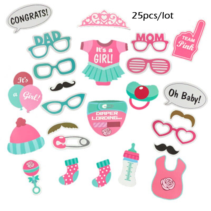 Jongen Of Meisje Geslacht Onthullen Decoratie Papier Crown Bril Baby Fles Foto Props Baby Shower Birthday Party Supply Decoraties: girl