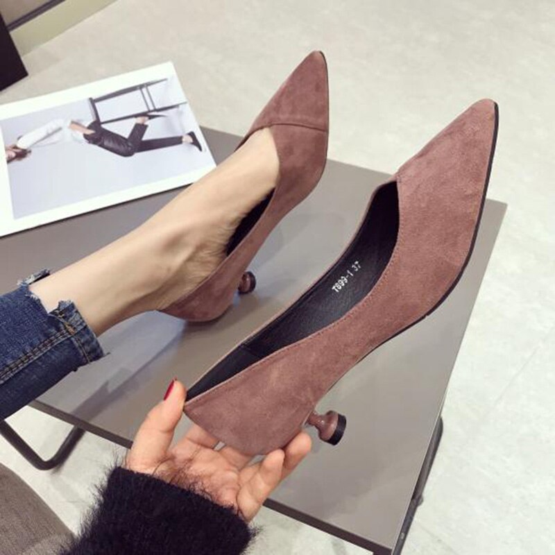 Lente damesschoenen kantoor dames hoge hakken pointe schoenen dames pumps dames hakken schoenen lage hakken 3cm a735