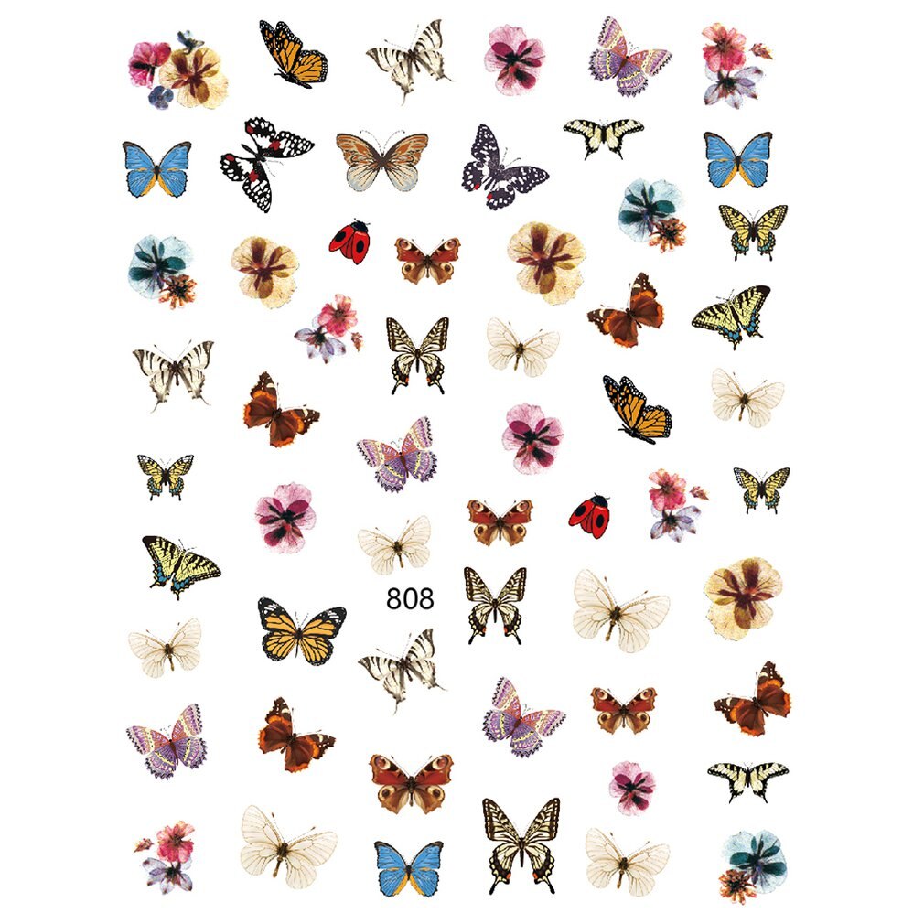 Nail Vlinder Sticker 3D Stickers Leuke Vlinder Nail Stickers Waterdicht Verfraai Nails Diy Template Creatieve Stickers: Y92