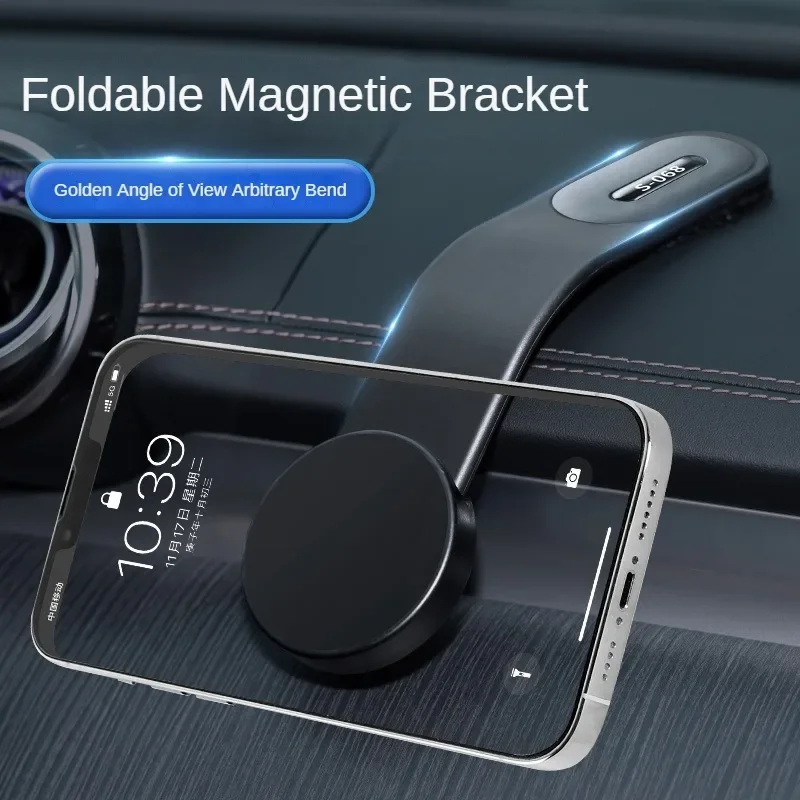 Soporte MagSafe para coche, brazo flexible desmontable, soporte magnético para teléfono, soporte para navegador de consola central para soporte para teléfono móvil de coche